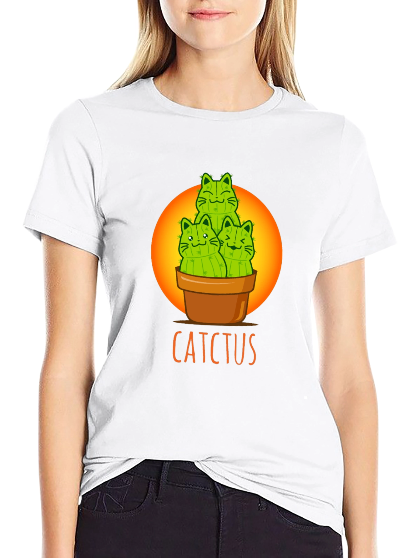 Cactcus T-Shirt: Cute Cat Cactus Graphic Tee