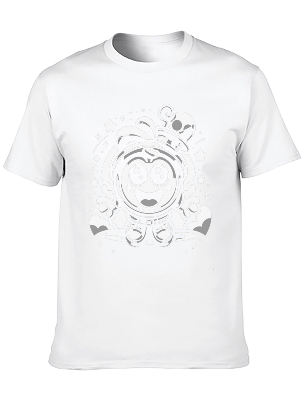 Cartoon Astronaut Graphic Tee - Black
