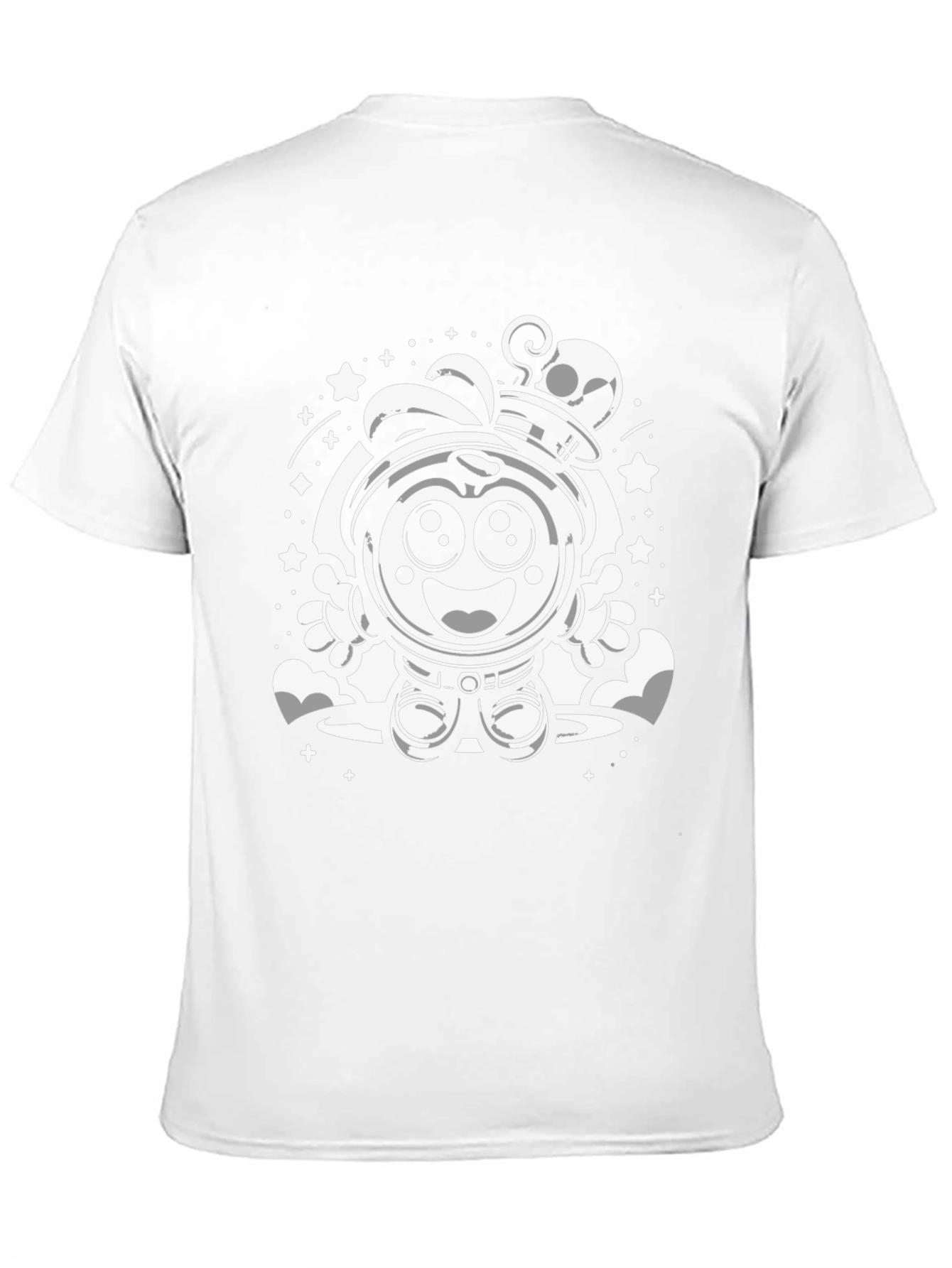 Cartoon Astronaut Graphic Tee - Black