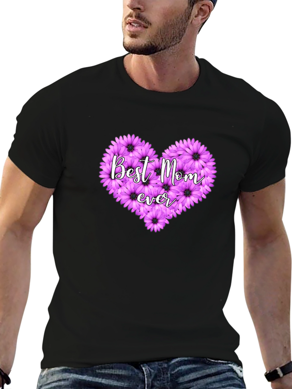 Best Mom Ever Floral Heart T-Shirt