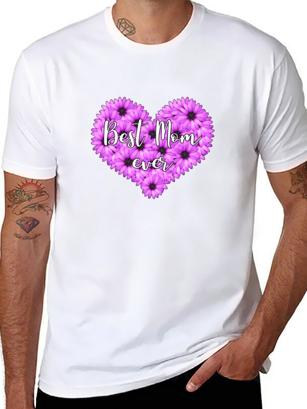 Best Mom Ever Floral Heart T-Shirt