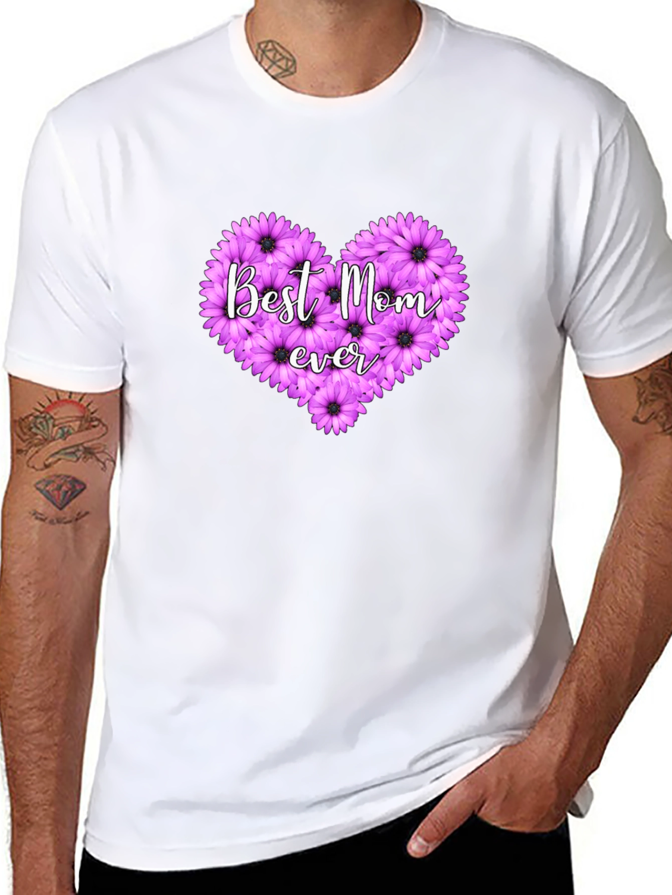 Best Mom Ever Floral Heart T-Shirt