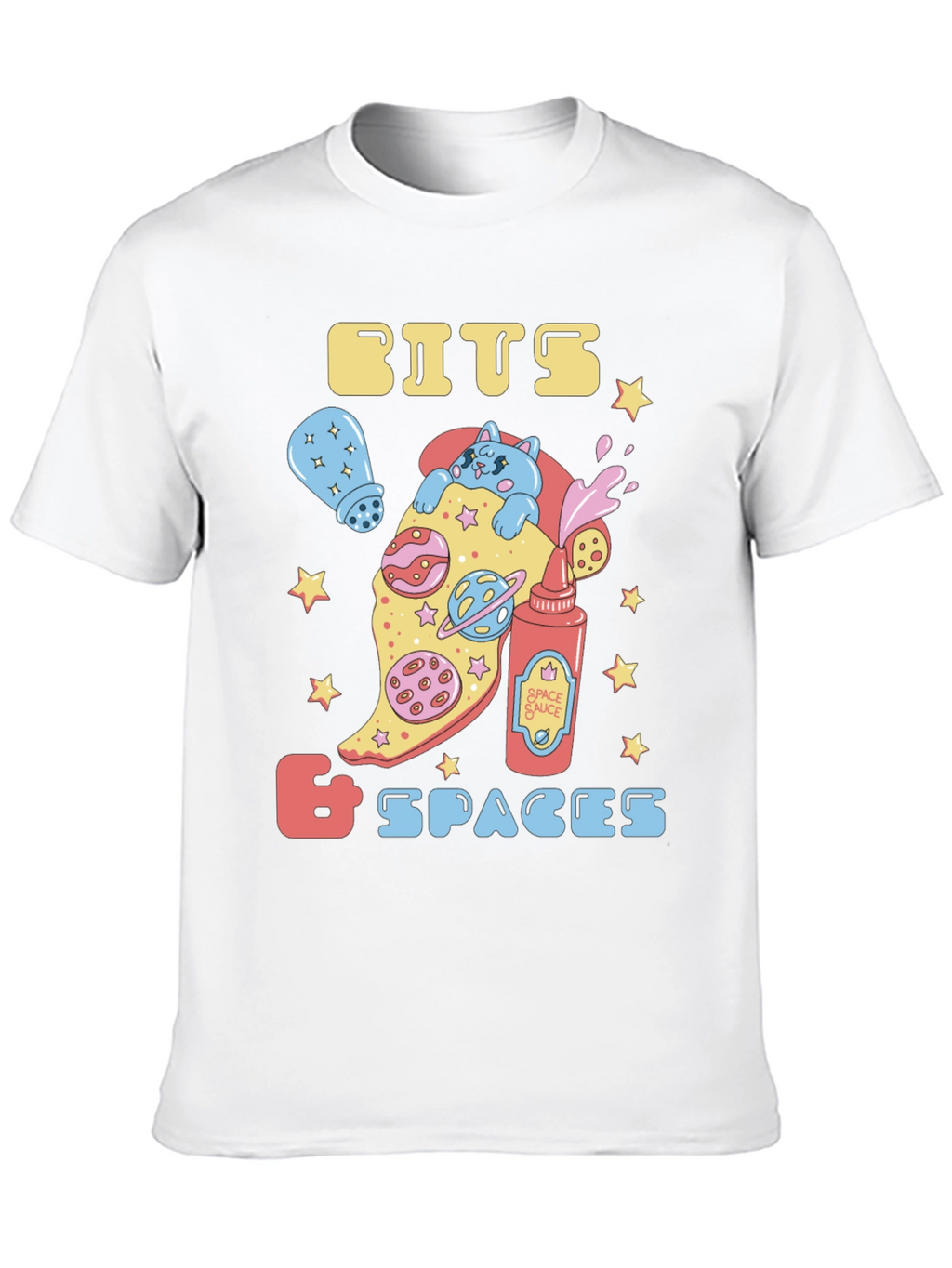 Bits & Spaces Pizza Cat Graphic T-Shirt