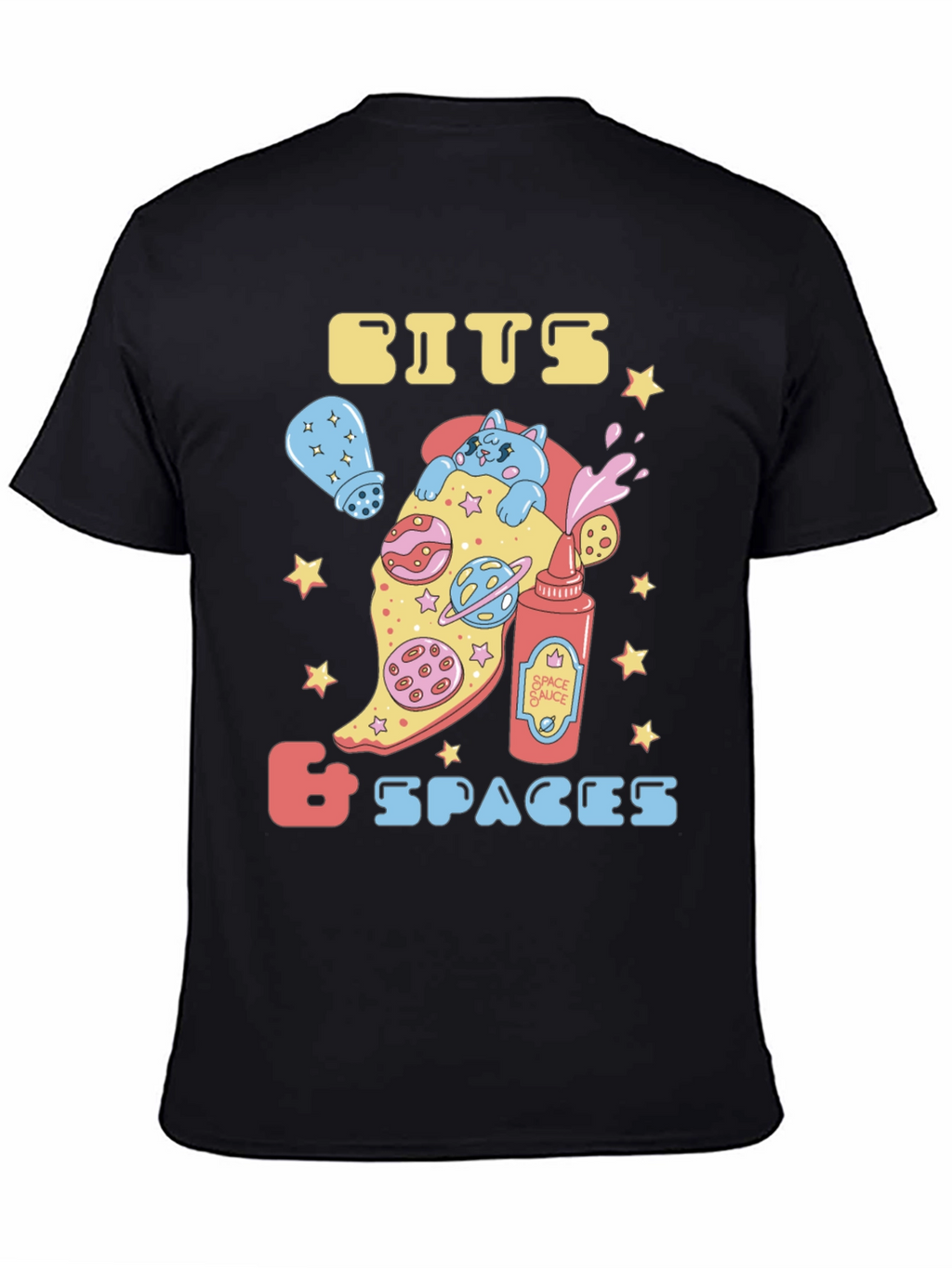 Bits & Spaces Pizza Cat Graphic T-Shirt