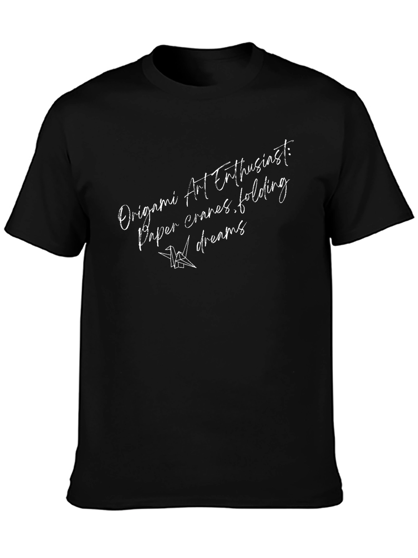 Origami Art Enthusiast Black T-Shirt