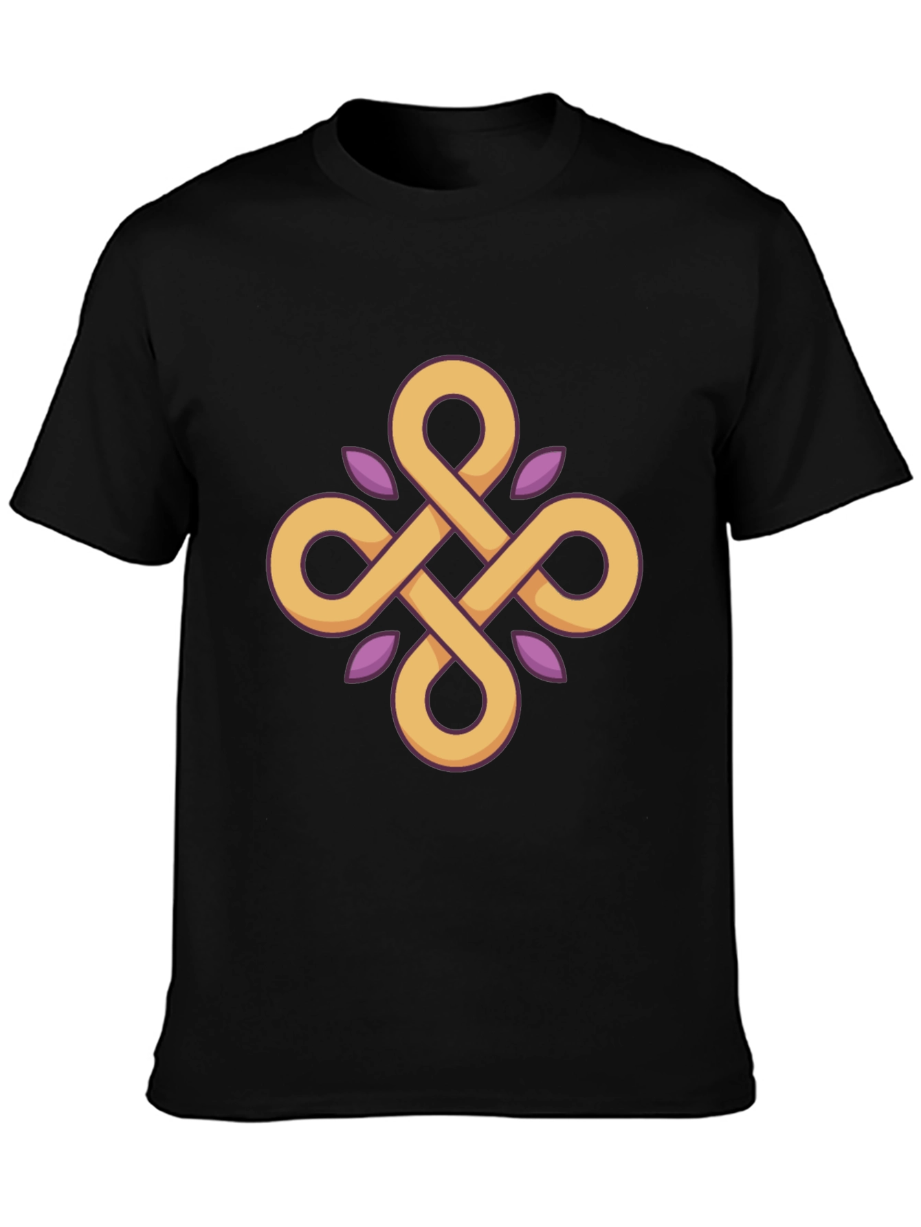 Geometric Knot Graphic Tee - Stylish Black T-Shirt