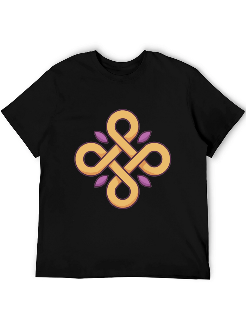 Geometric Knot Graphic Tee - Stylish Black T-Shirt