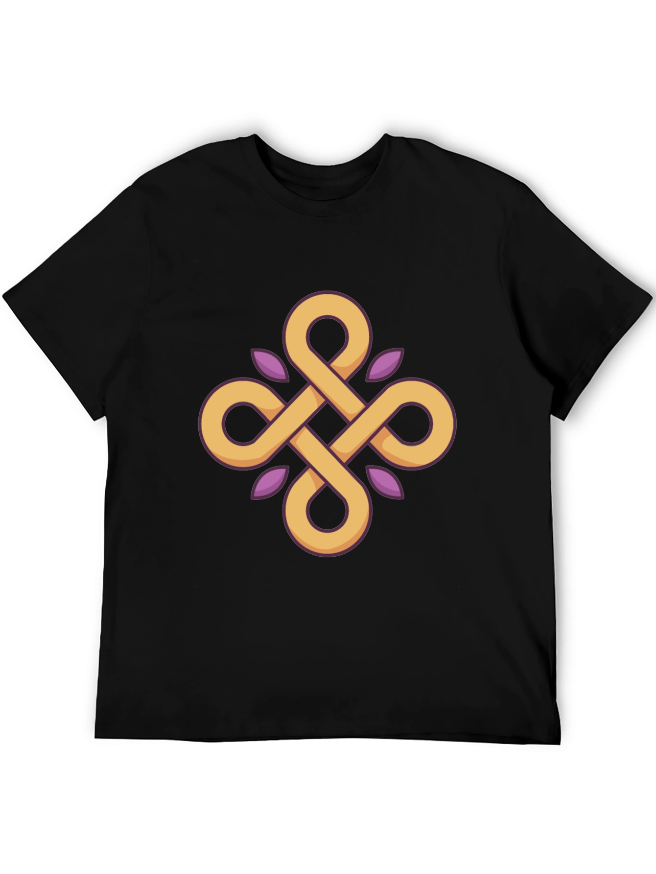 Geometric Knot Graphic Tee - Stylish Black T-Shirt