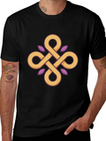 Geometric Knot Graphic Tee - Stylish Black T-Shirt