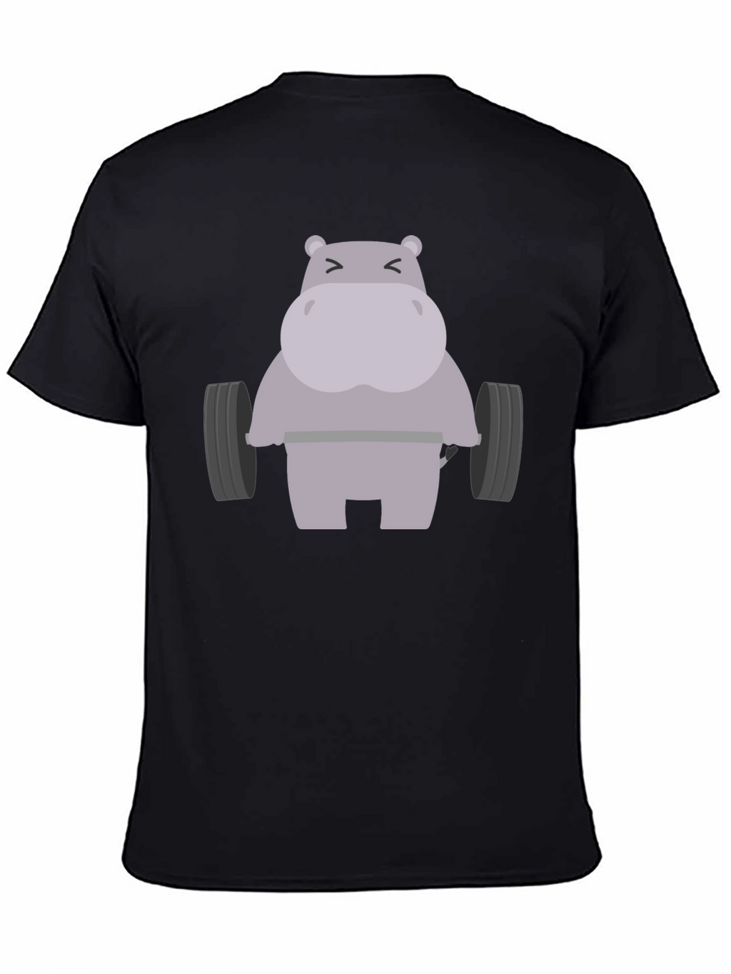 Hippo Lifting Weights Graphic T-Shirt - Gym Humor