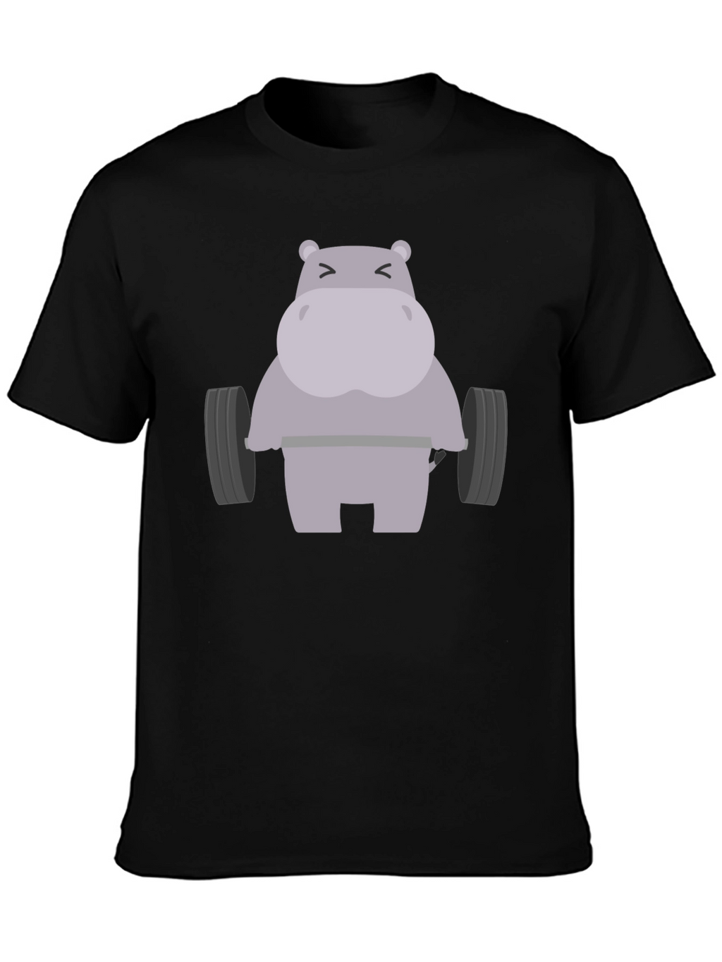 Hippo Lifting Weights Graphic T-Shirt - Gym Humor