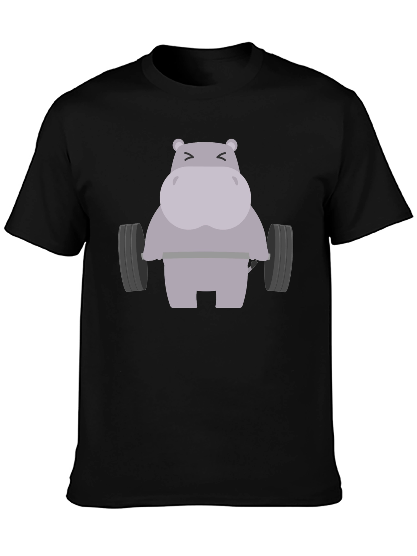 Hippo Lifting Weights Graphic T-Shirt - Gym Humor