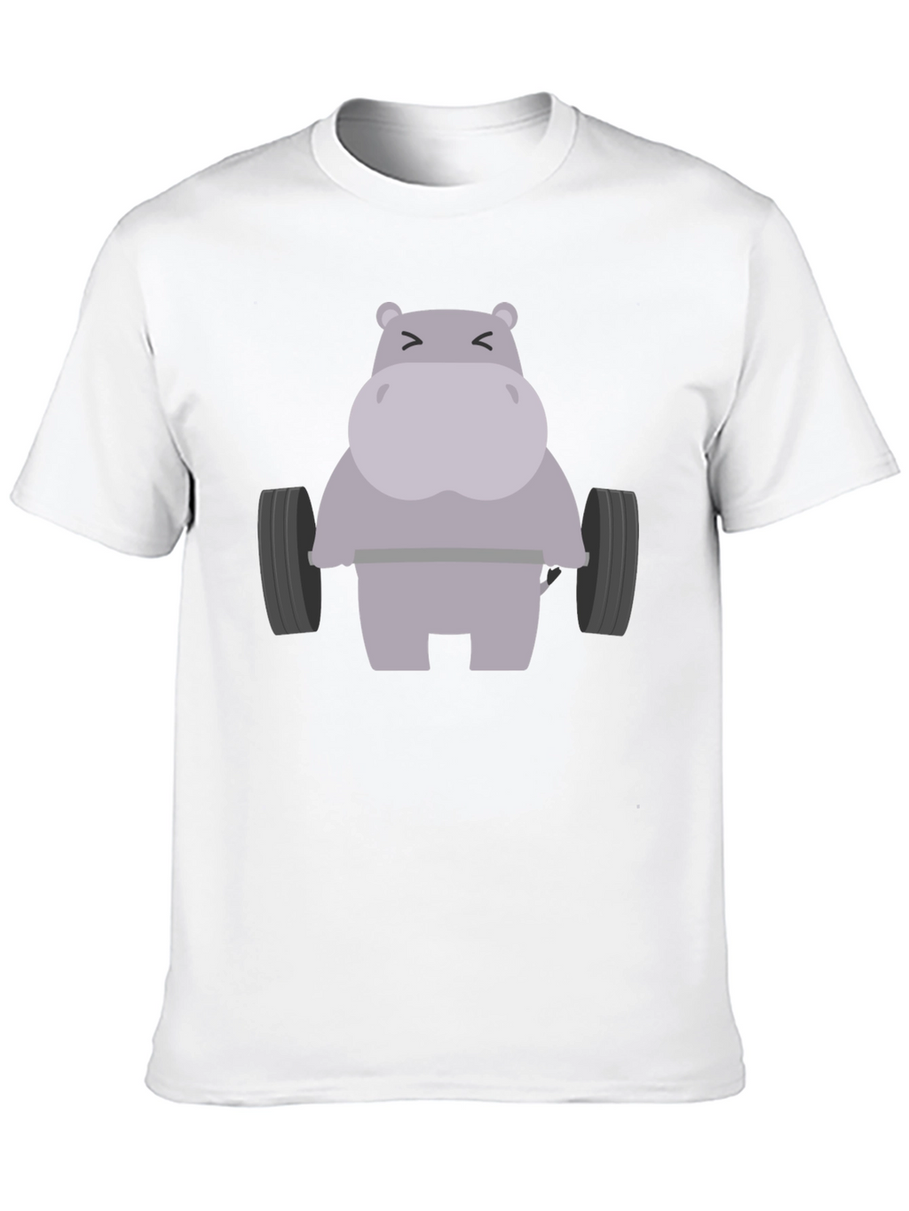 Hippo Lifting Weights Graphic T-Shirt - Gym Humor
