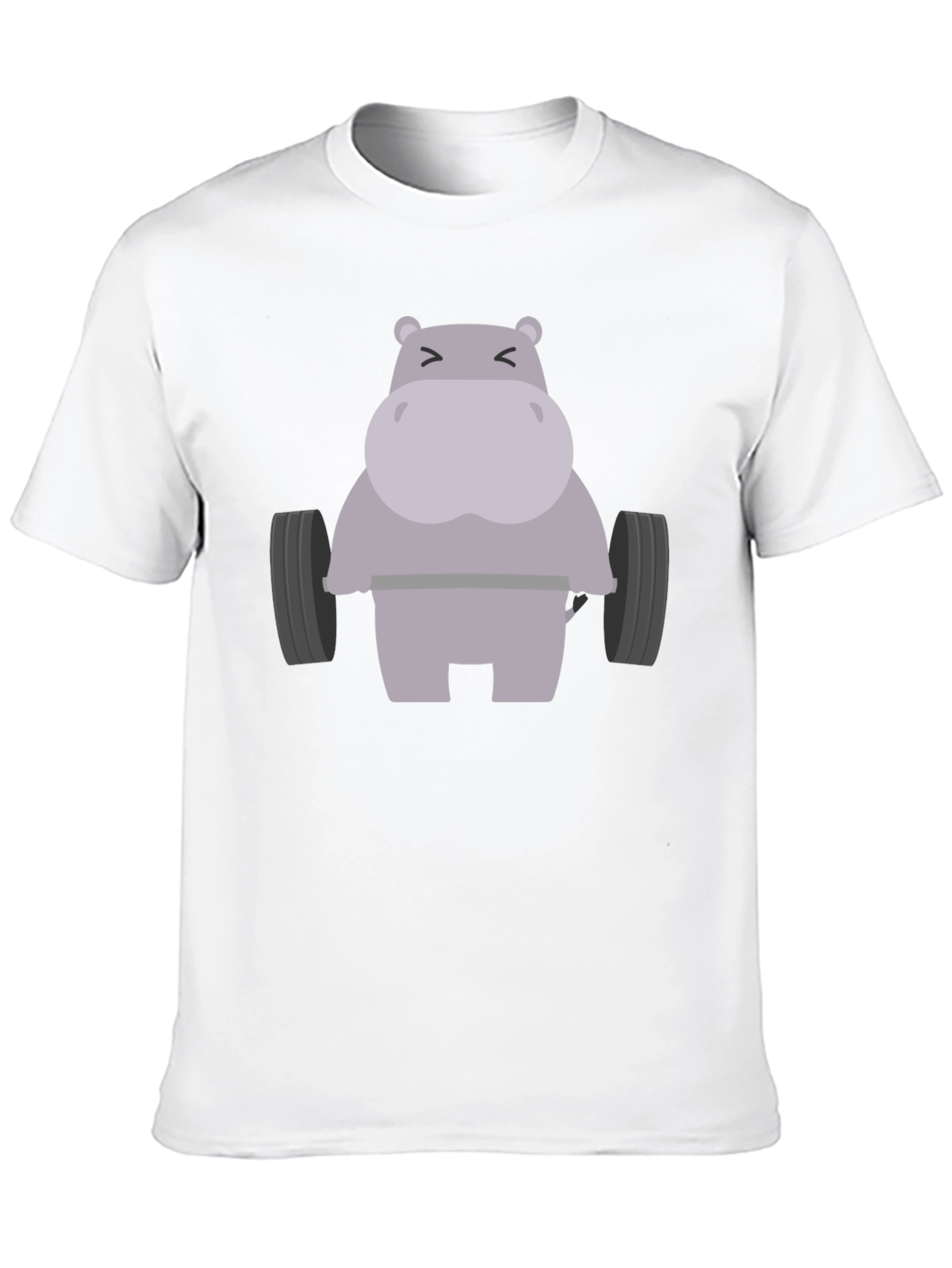 Hippo Lifting Weights Graphic T-Shirt - Gym Humor