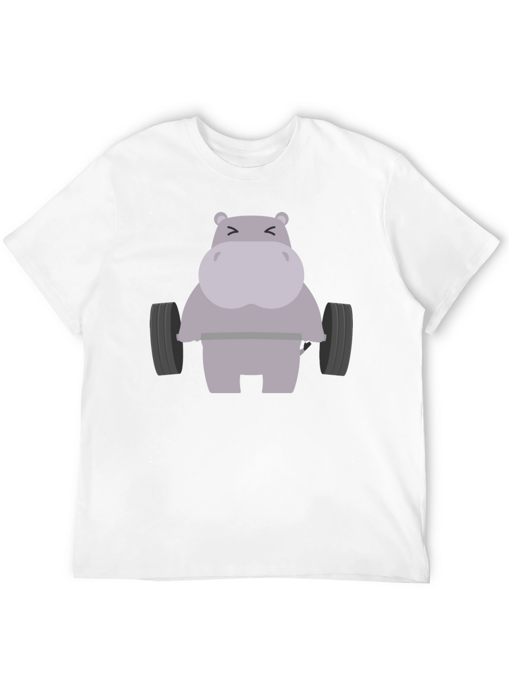 Hippo Lifting Weights Graphic T-Shirt - Gym Humor