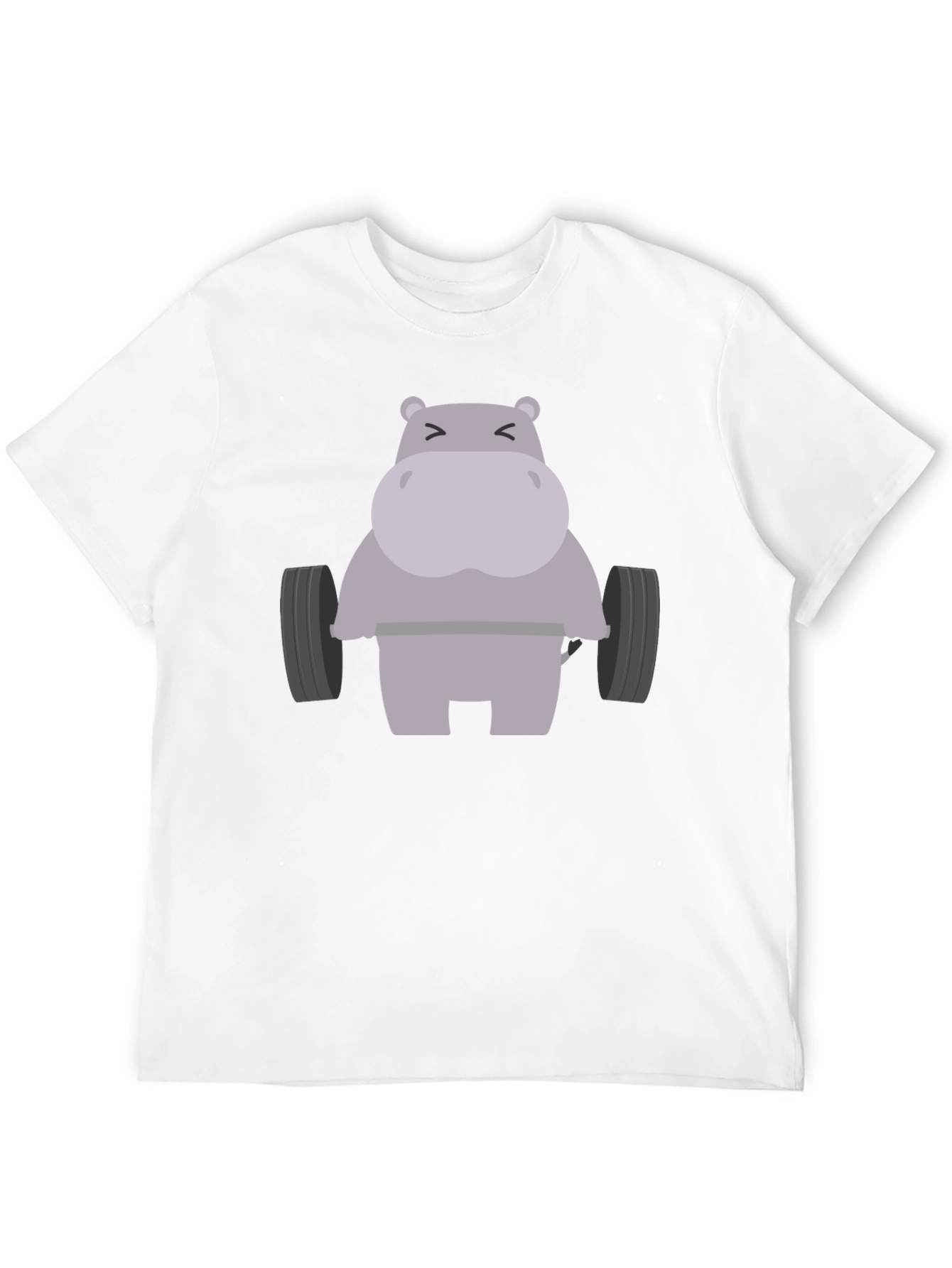 Hippo Lifting Weights Graphic T-Shirt - Gym Humor