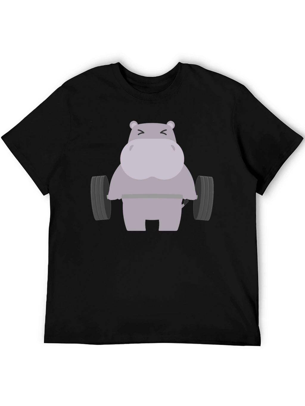Hippo Lifting Weights Graphic T-Shirt - Gym Humor