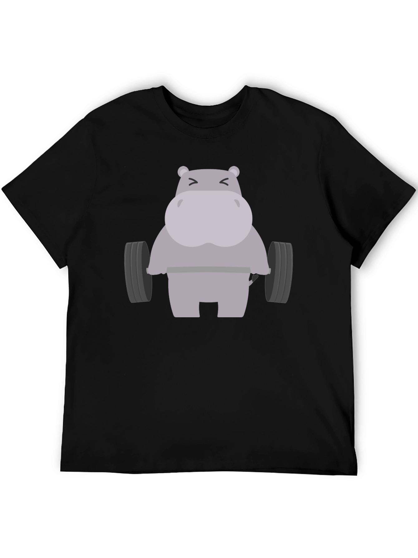 Hippo Lifting Weights Graphic T-Shirt - Gym Humor