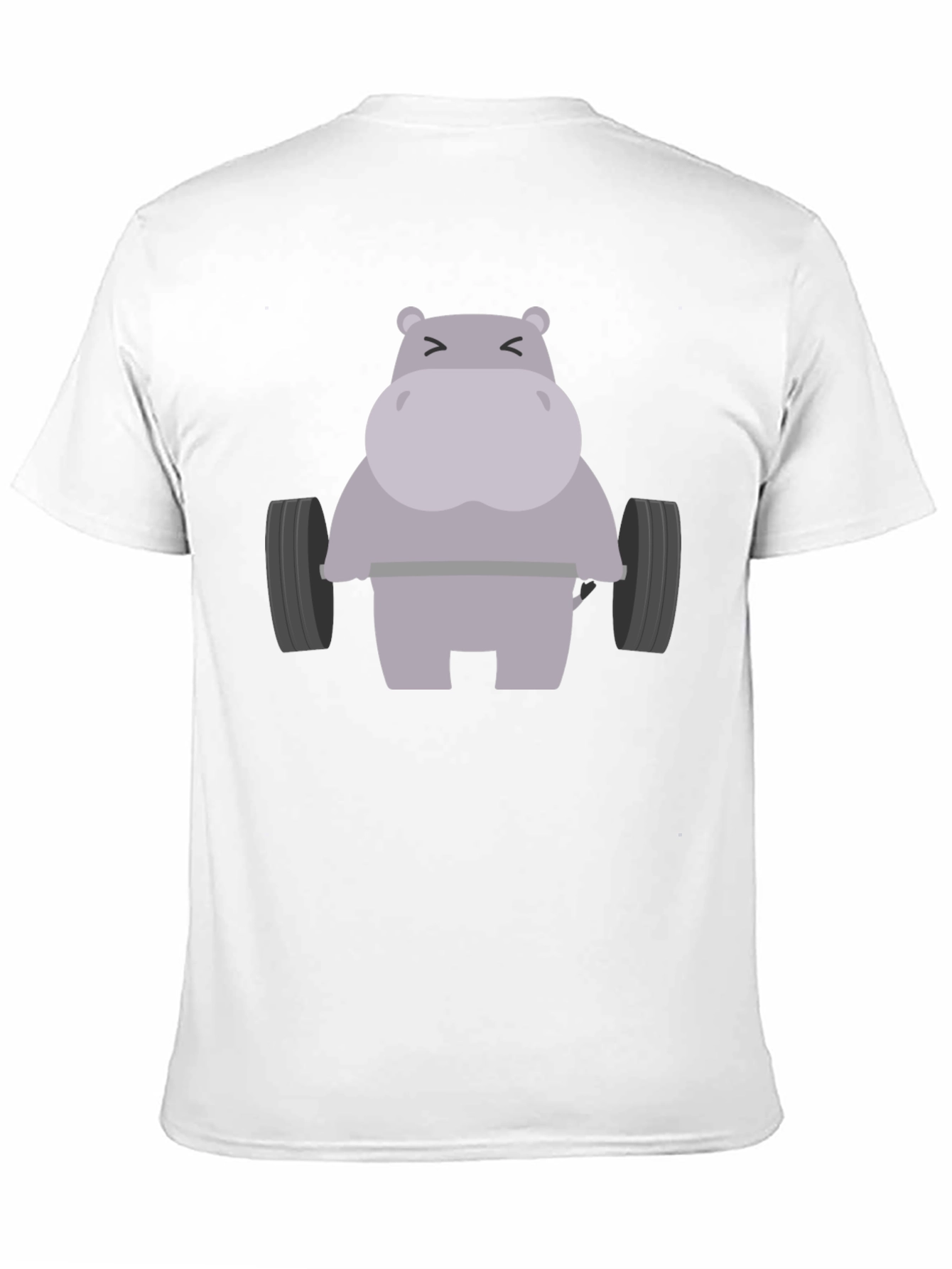 Hippo Lifting Weights Graphic T-Shirt - Gym Humor