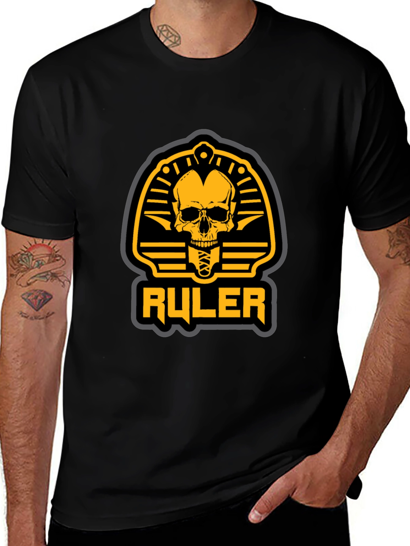 Skull Pharaoh Ruler Graphic Tee