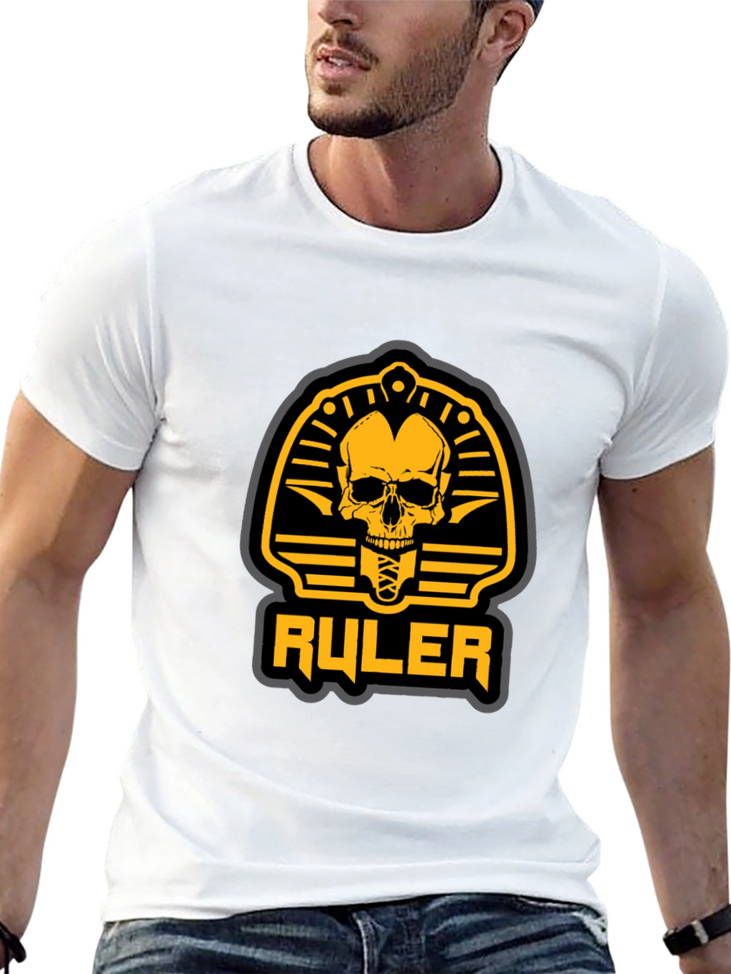 Skull Pharaoh Ruler Graphic Tee