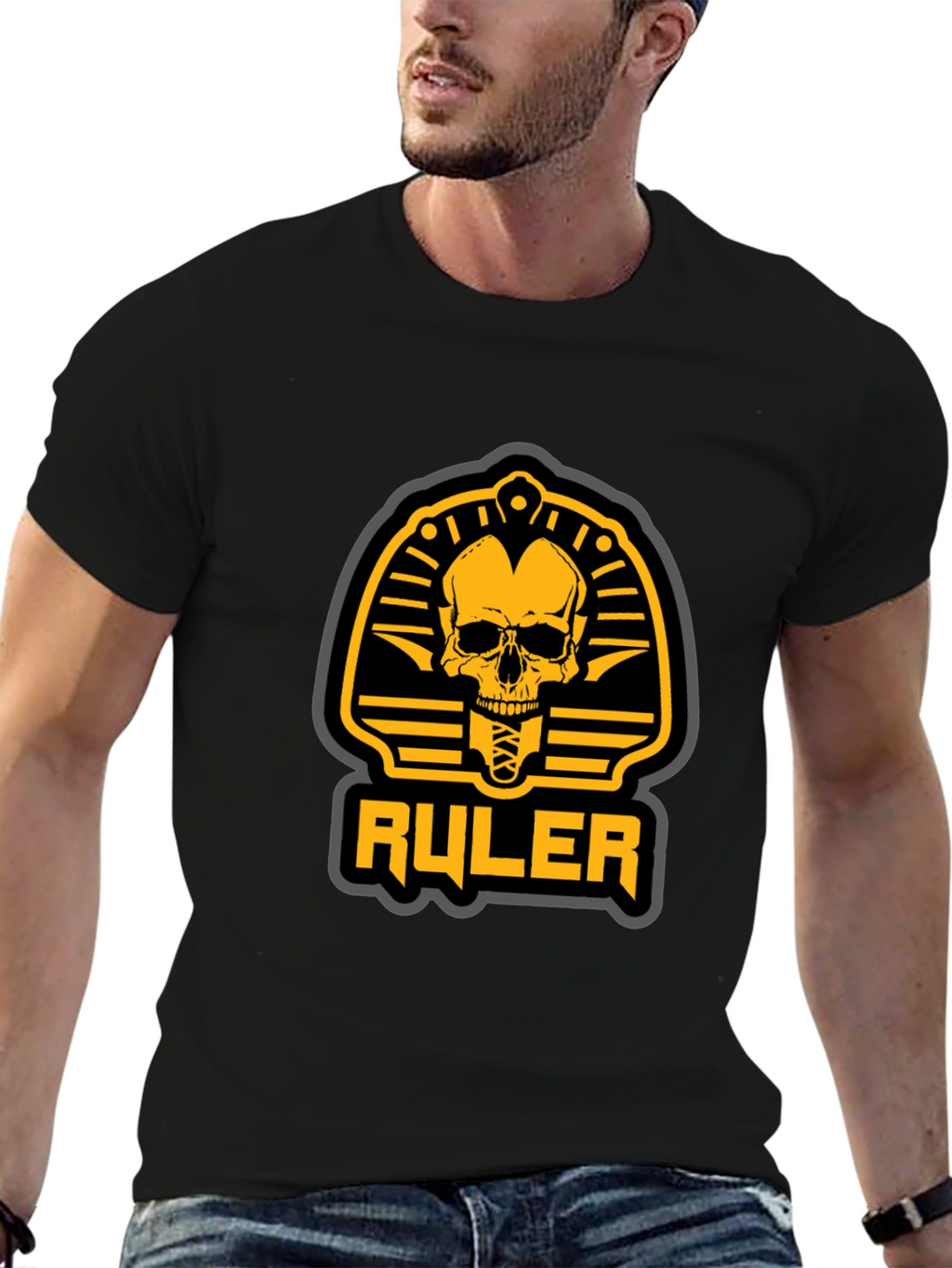 Skull Pharaoh Ruler Graphic Tee
