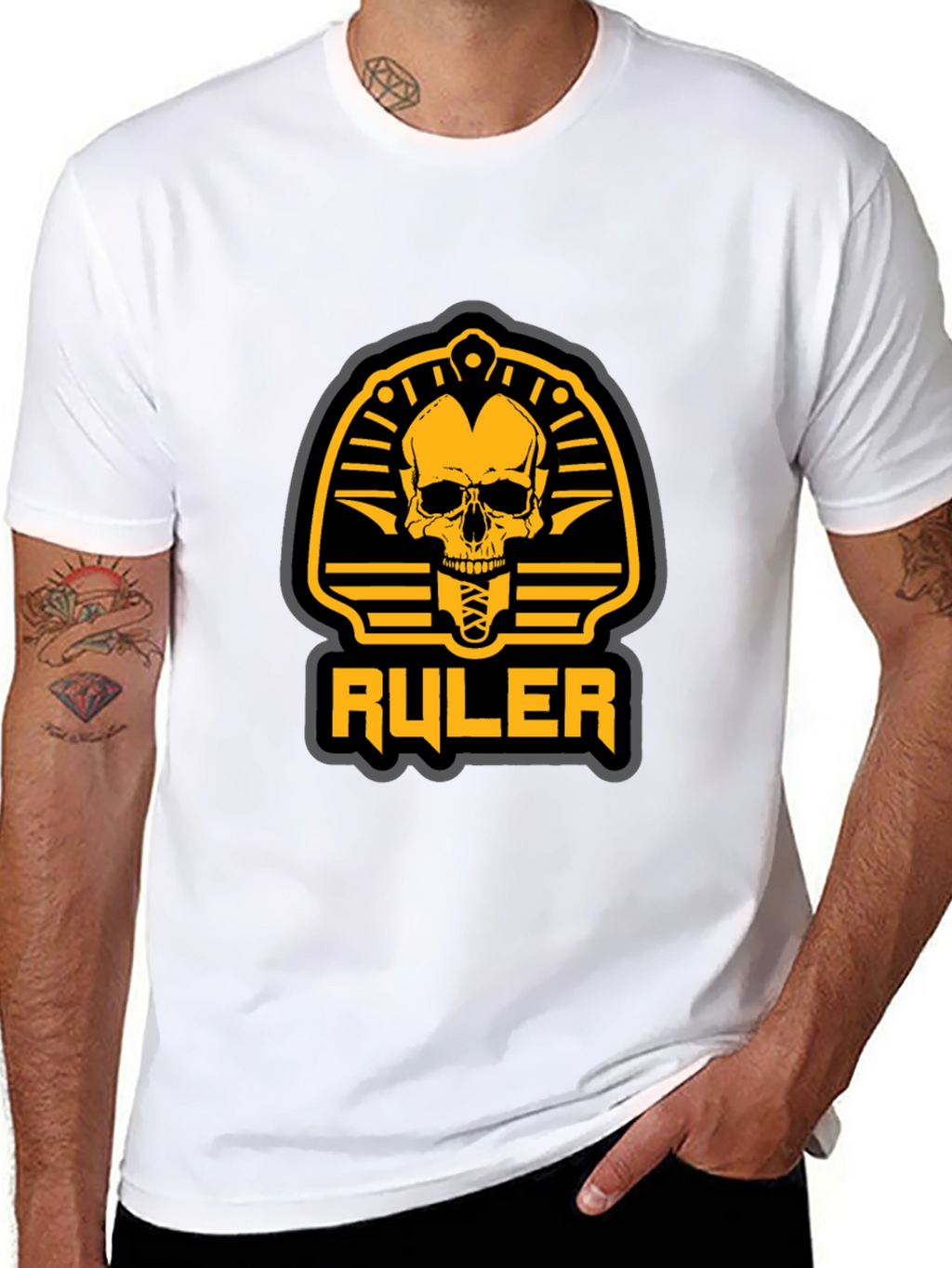 Skull Pharaoh Ruler Graphic Tee