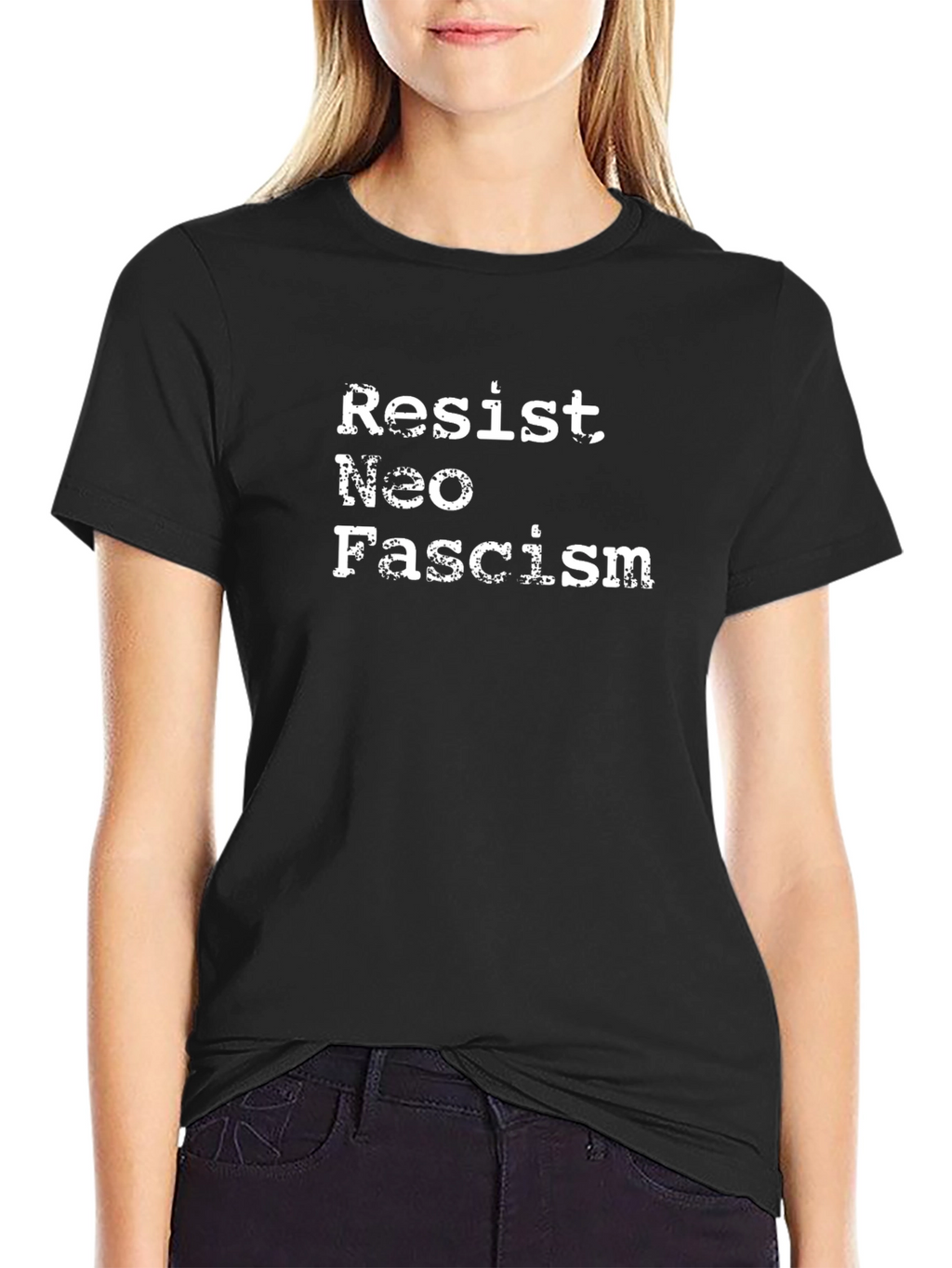 Resist Neo Fascism Graphic T-Shirt - Black