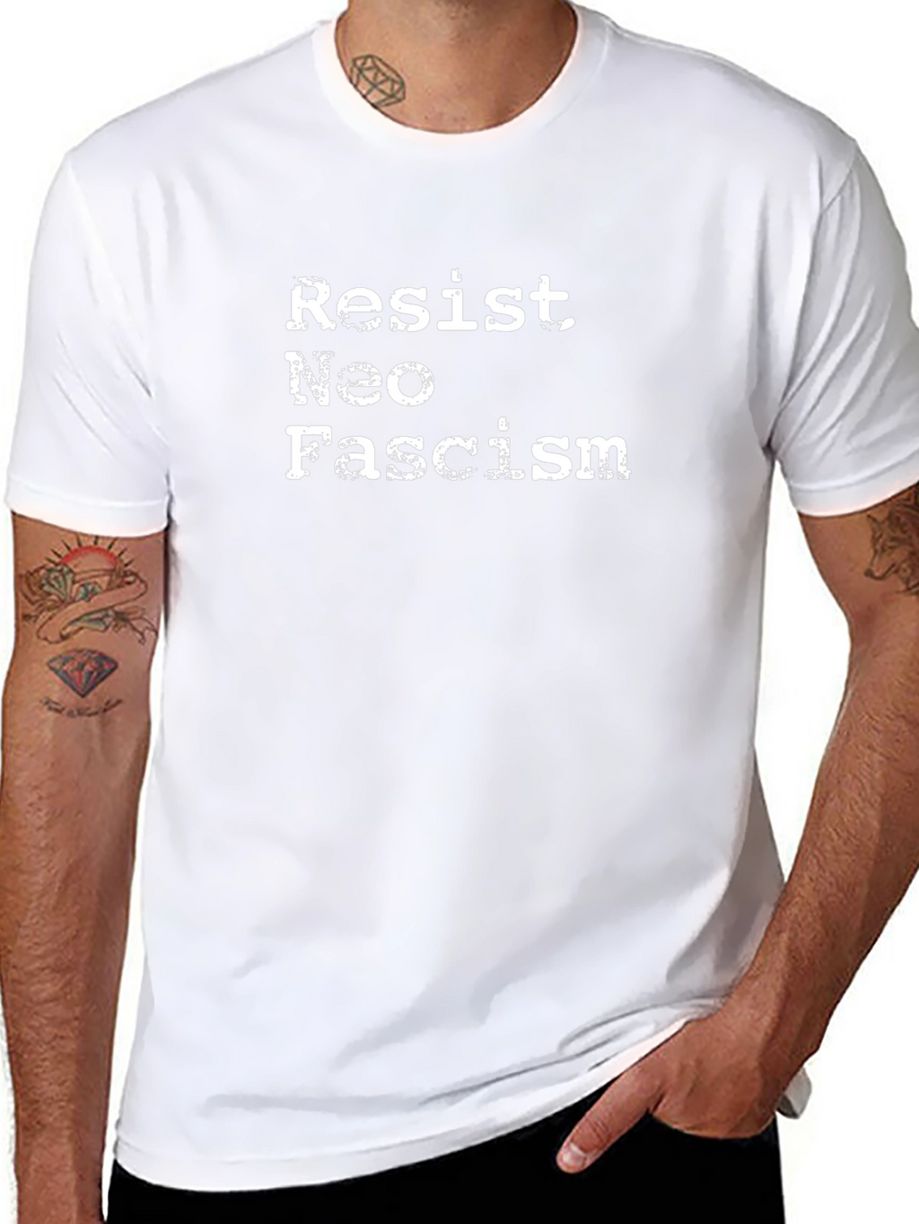Resist Neo Fascism Graphic T-Shirt - Black