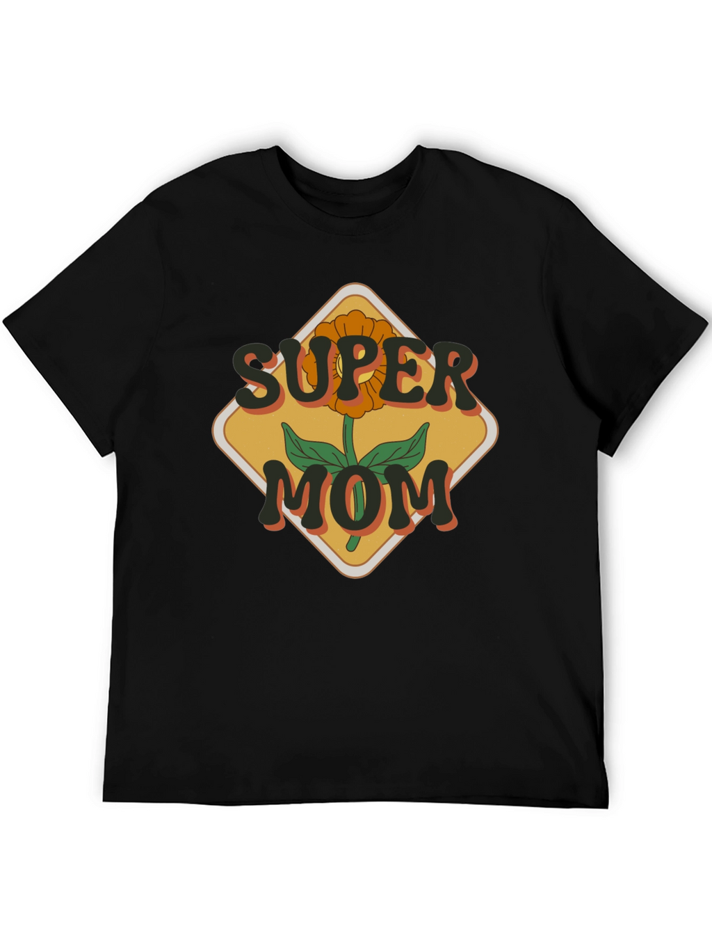 Super Mom Graphic T-Shirt - Floral Design