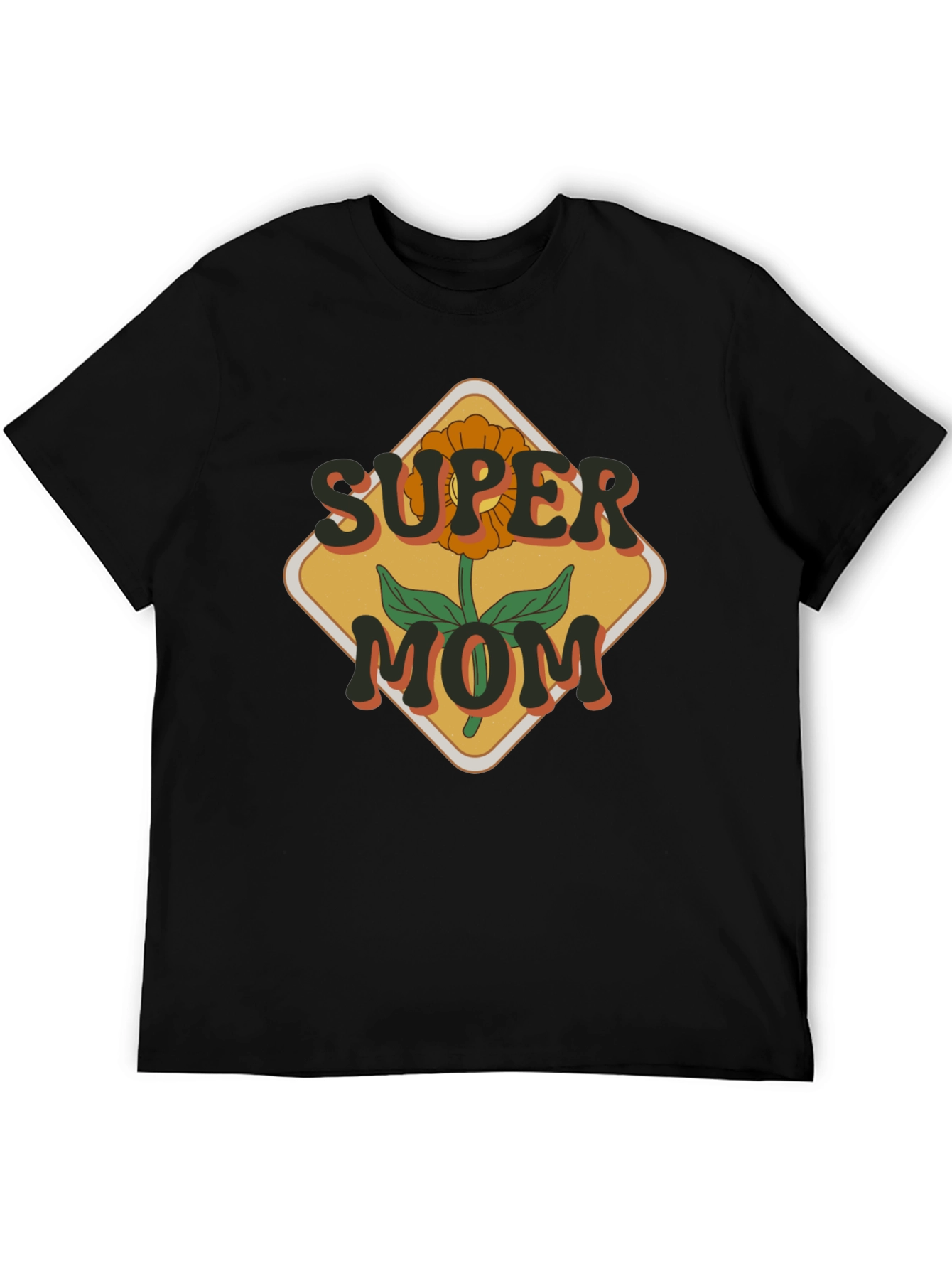 Super Mom Graphic T-Shirt - Floral Design