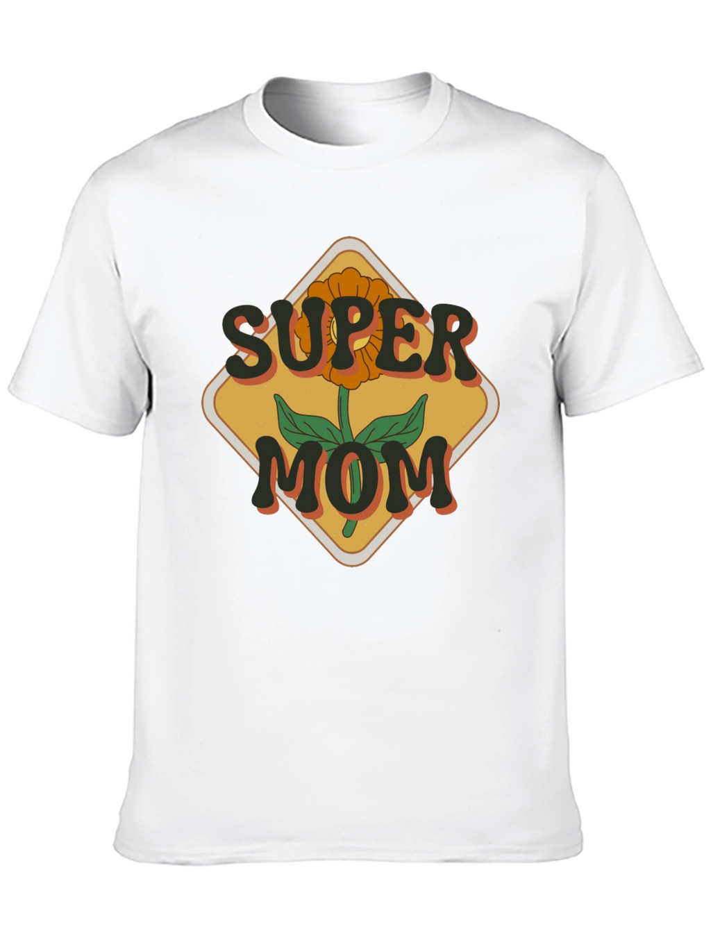 Super Mom Graphic T-Shirt - Floral Design