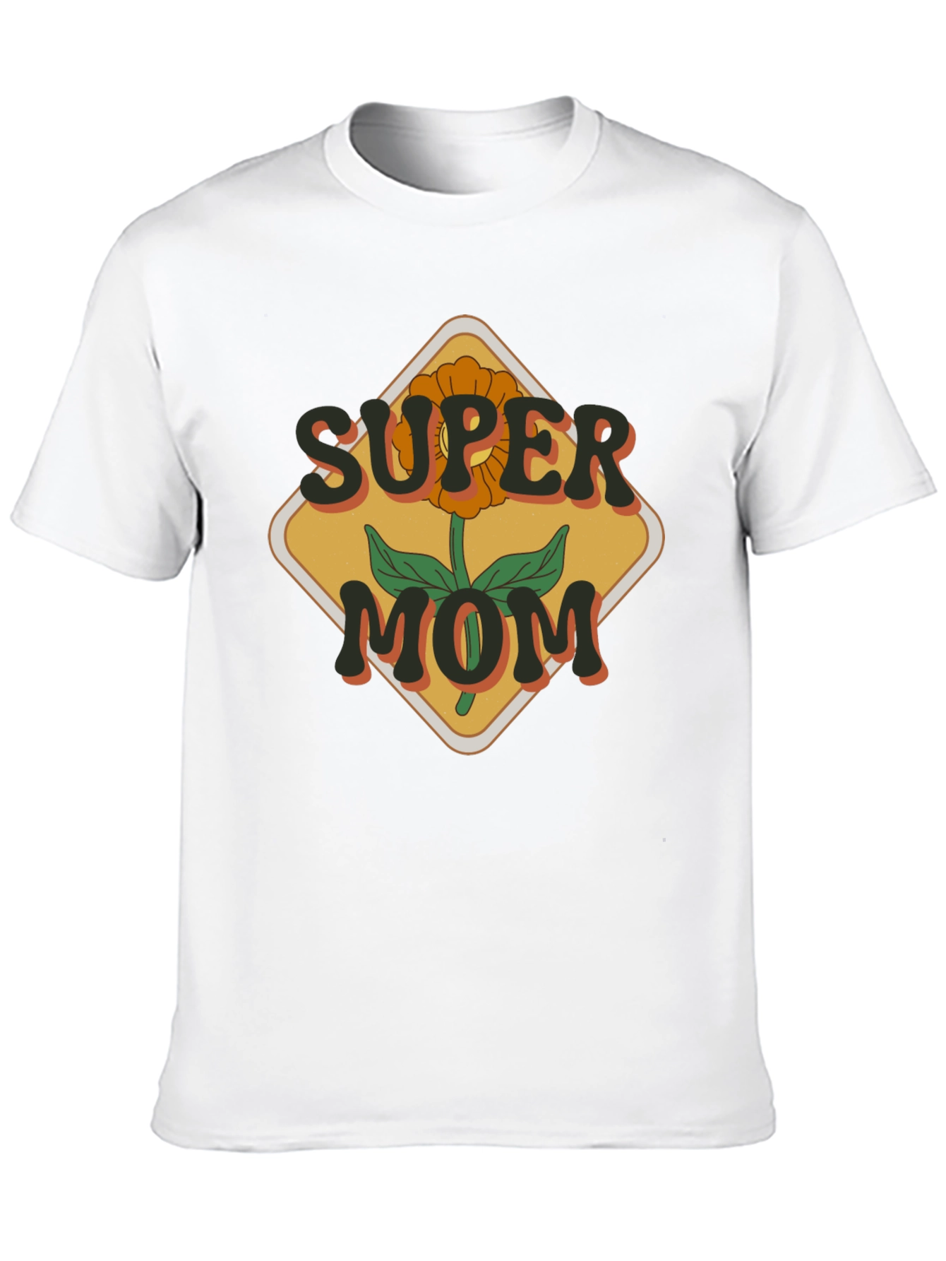 Super Mom Graphic T-Shirt - Floral Design