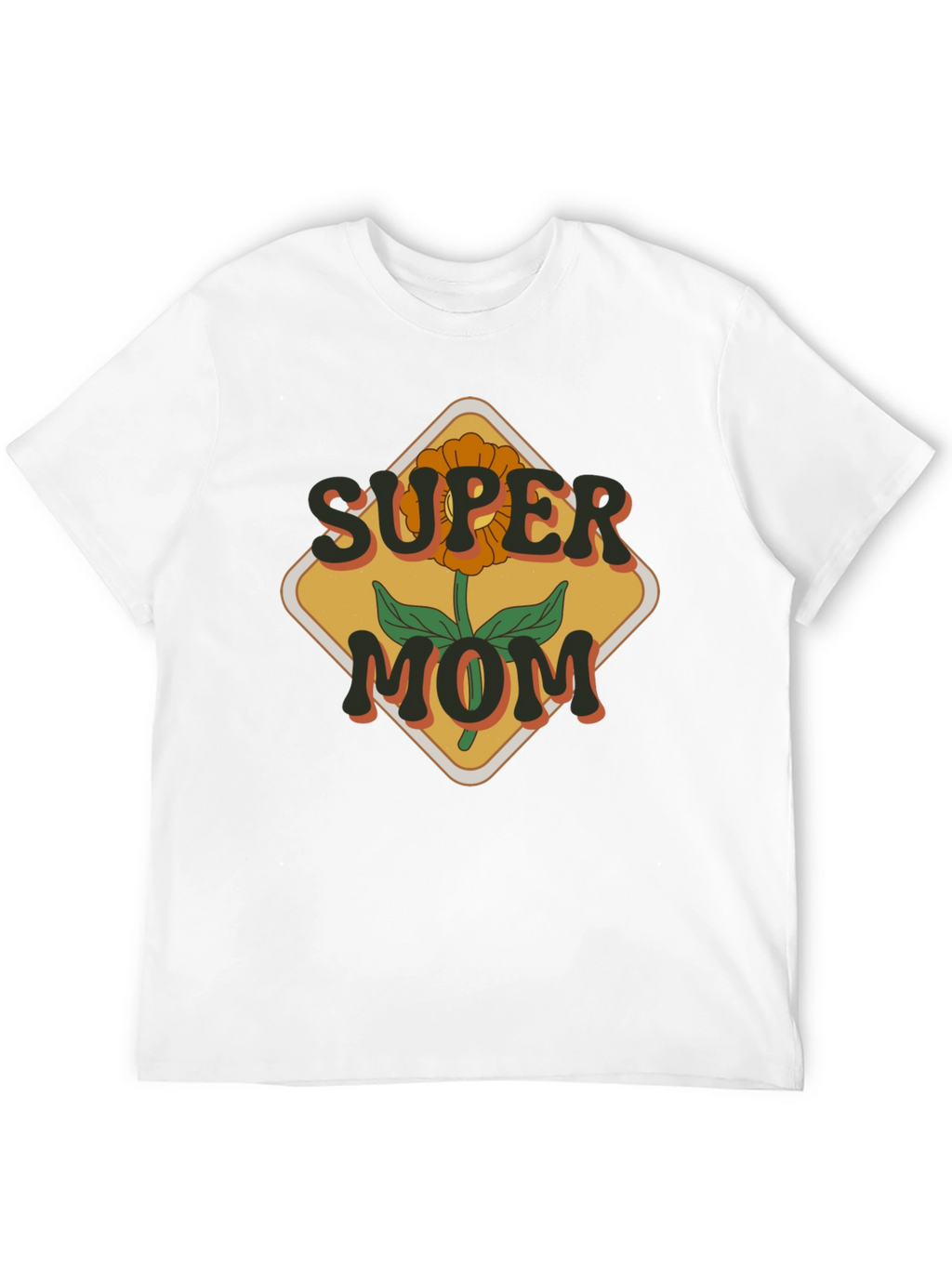 Super Mom Graphic T-Shirt - Floral Design