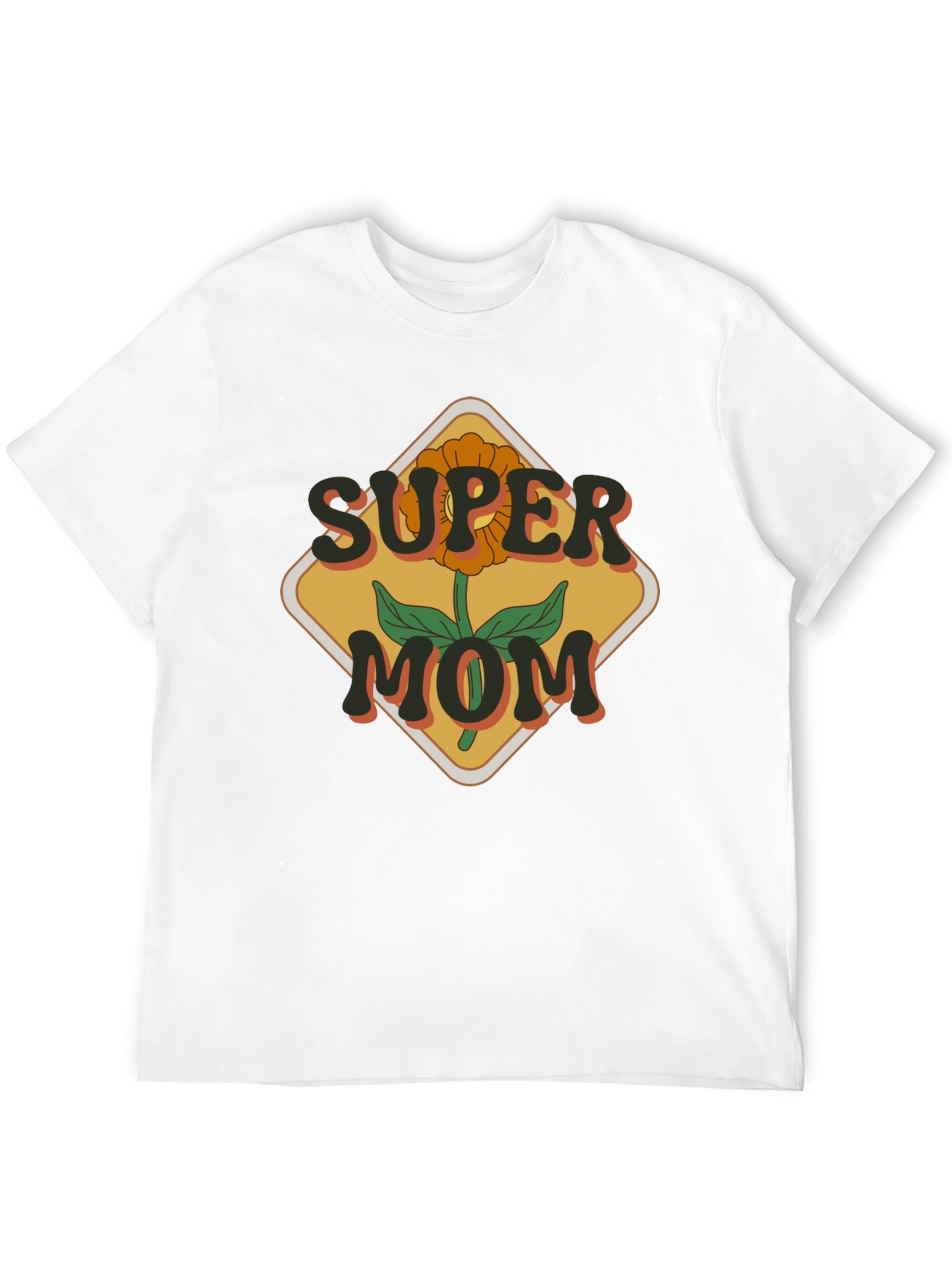 Super Mom Graphic T-Shirt - Floral Design