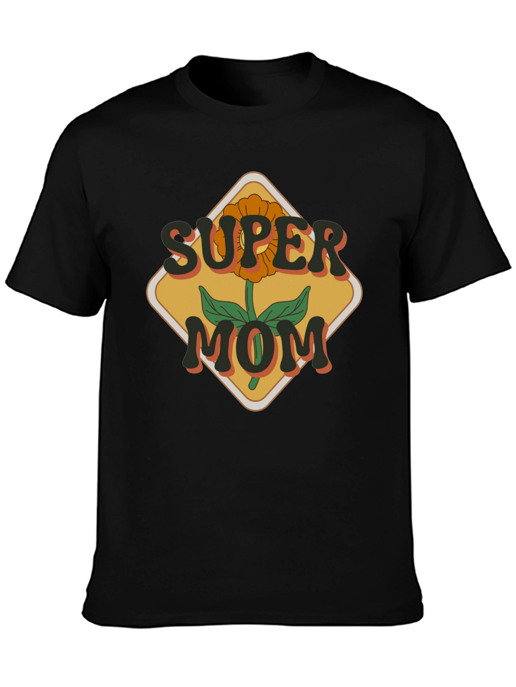 Super Mom Graphic T-Shirt - Floral Design