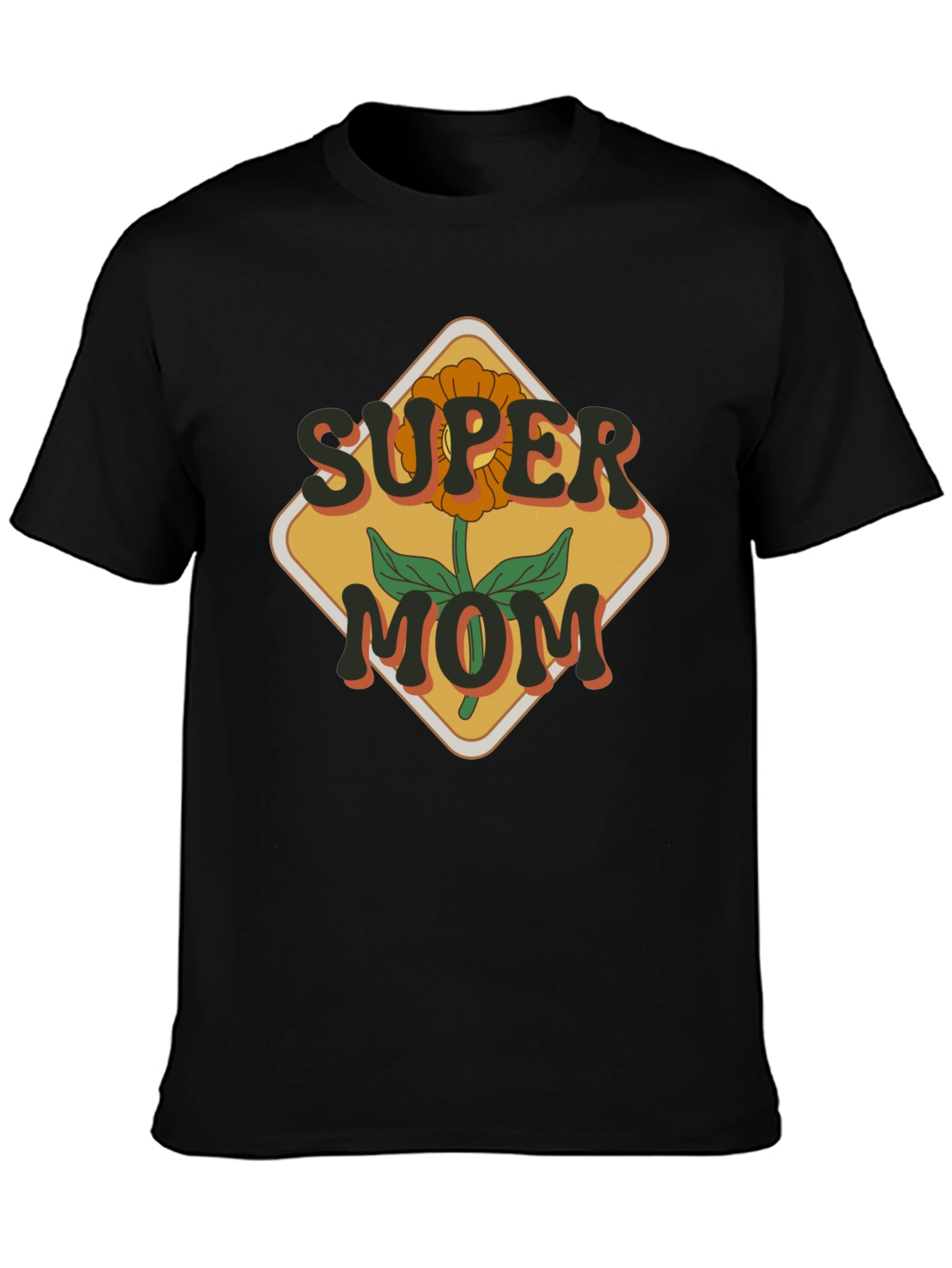 Super Mom Graphic T-Shirt - Floral Design