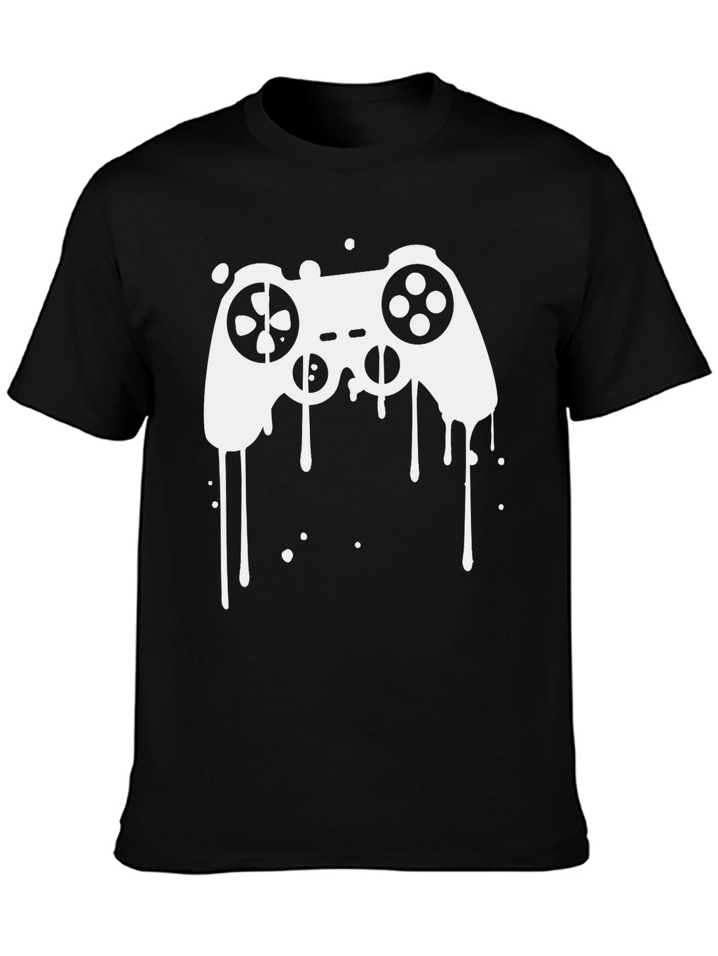 Gaming Controller Graphic Tee - Black Cotton T-Shirt