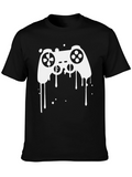 Gaming Controller Graphic Tee - Black Cotton T-Shirt