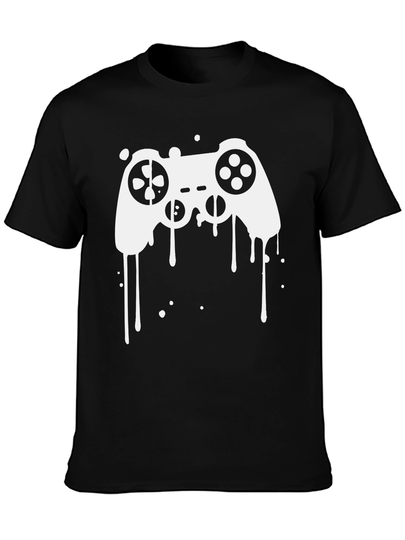 Gaming Controller Graphic Tee - Black Cotton T-Shirt