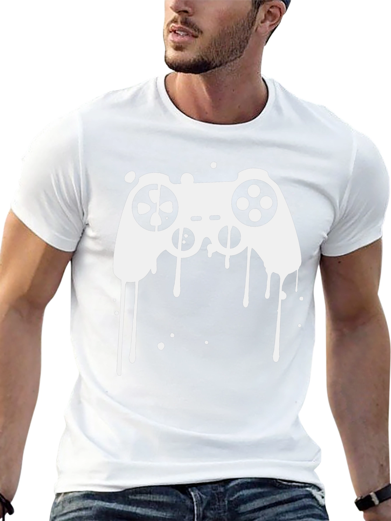 Gaming Controller Graphic Tee - Black Cotton T-Shirt