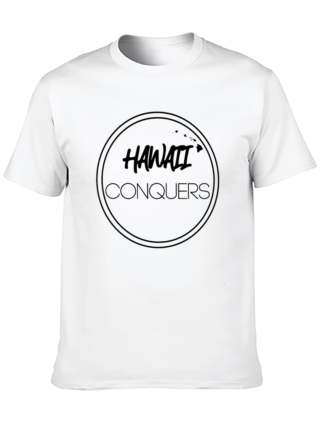Hawaii Conquers Black Graphic Tee