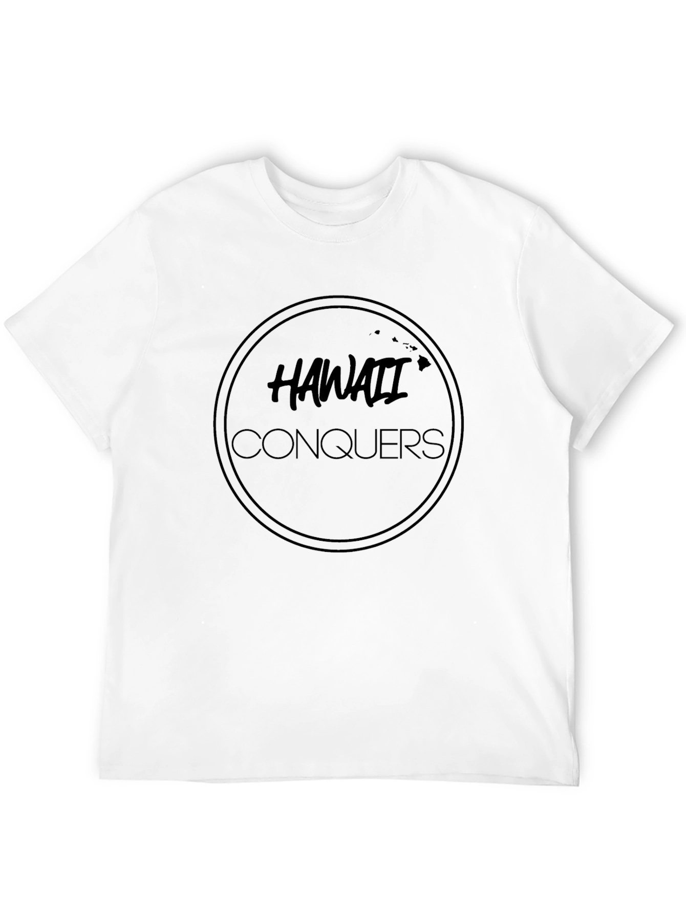 Hawaii Conquers Black Graphic Tee