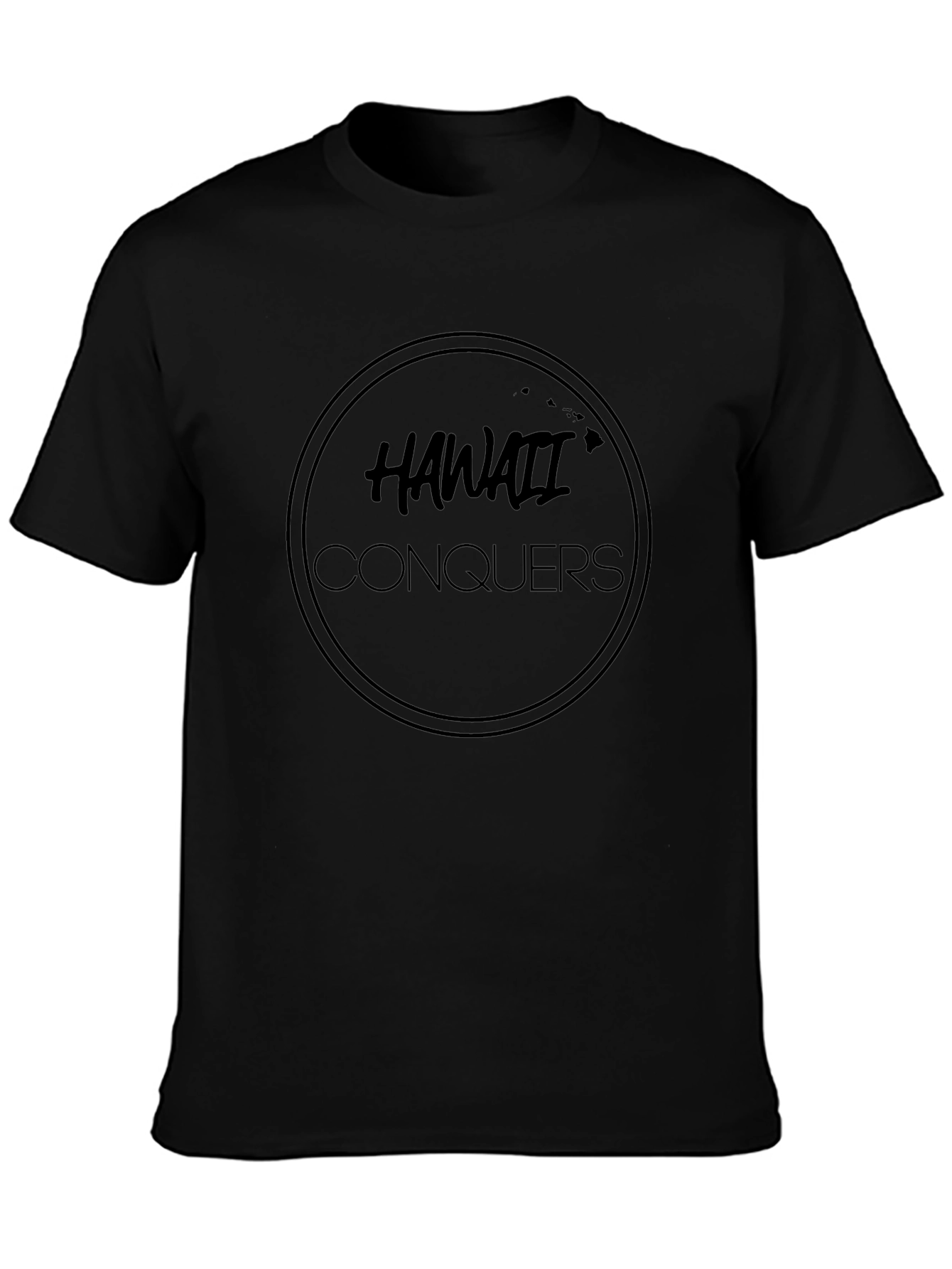 Hawaii Conquers Black Graphic Tee