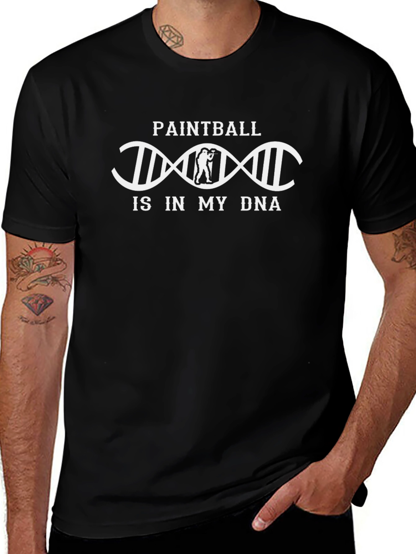 Paintball DNA T-Shirt - Black Unique Design