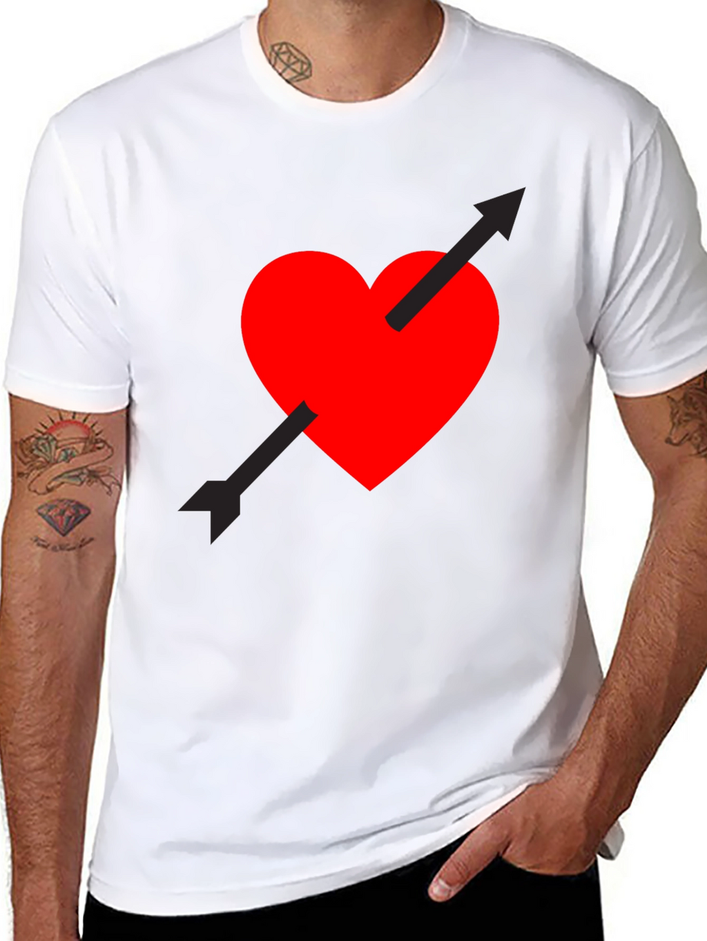 Heart Arrow Graphic Tee - Black