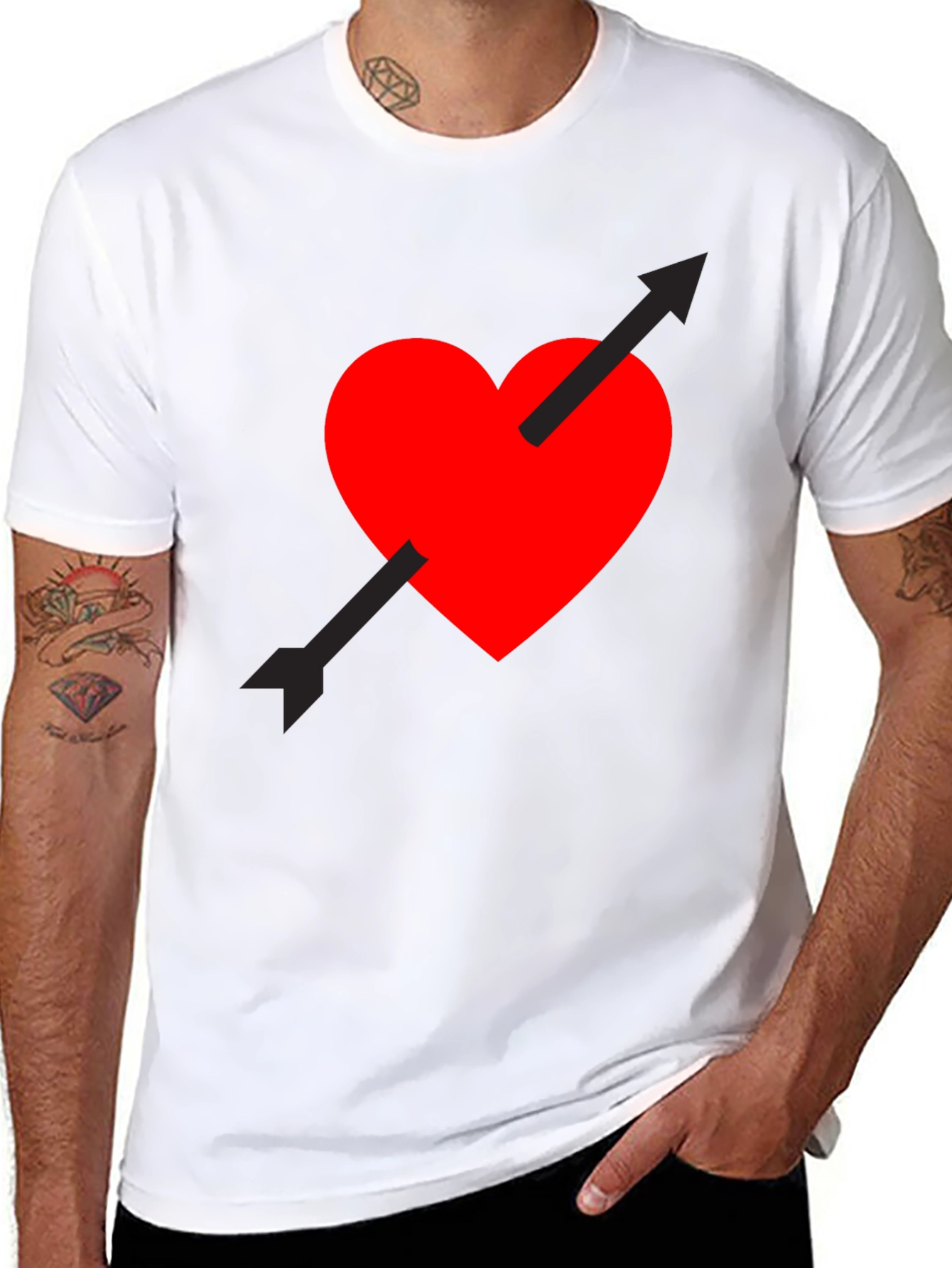 Heart Arrow Graphic Tee - Black
