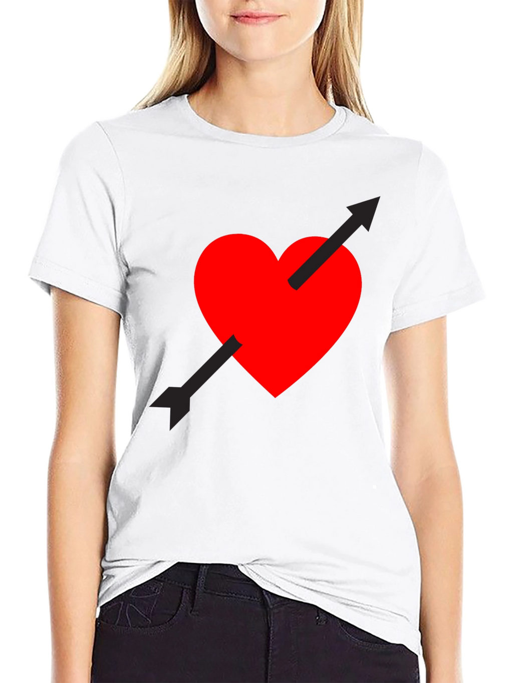 Heart Arrow Graphic Tee - Black