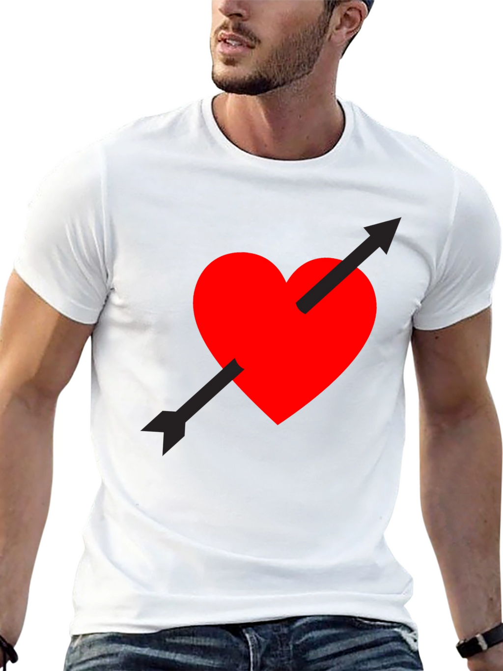 Heart Arrow Graphic Tee - Black