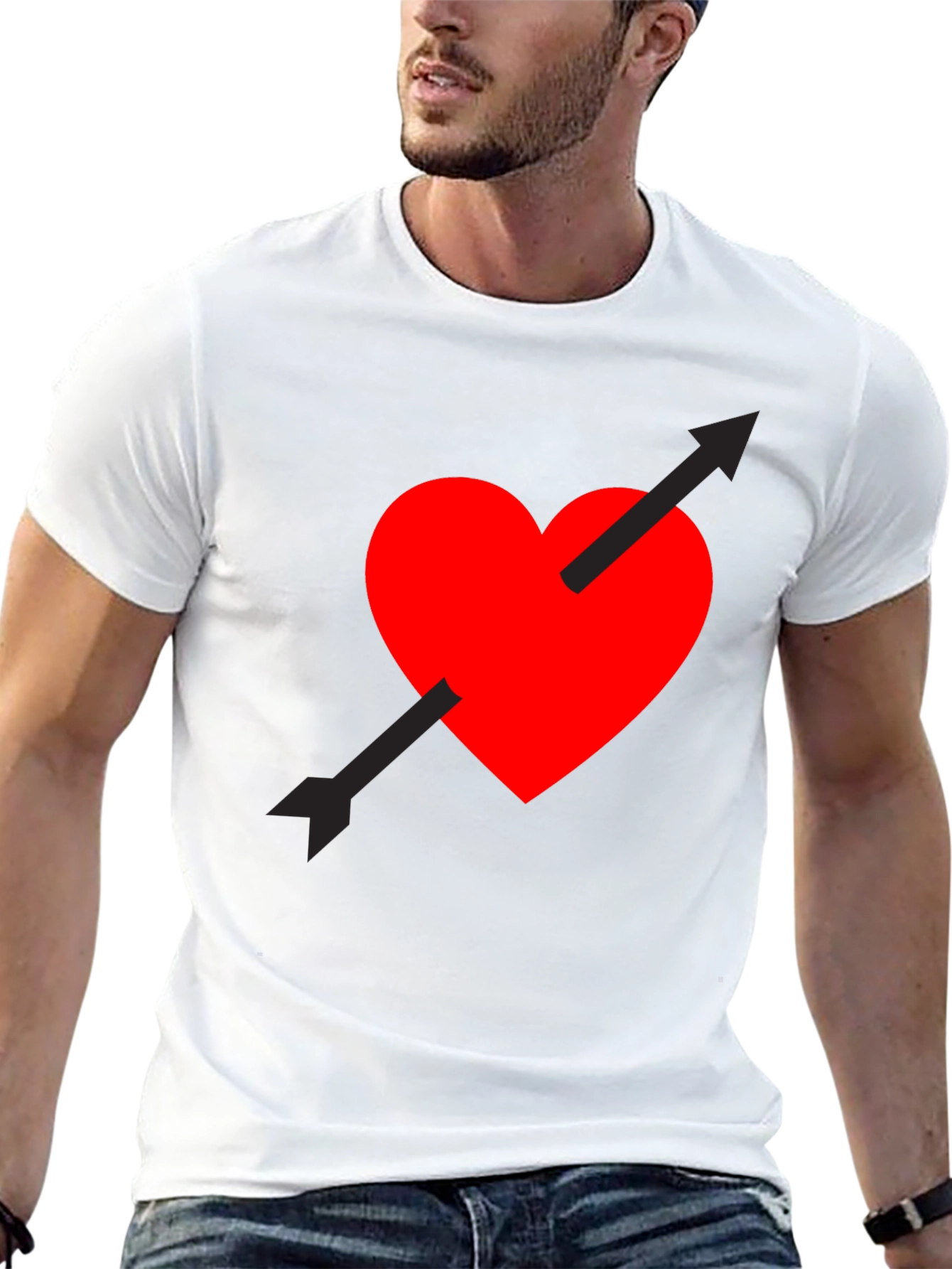 Heart Arrow Graphic Tee - Black